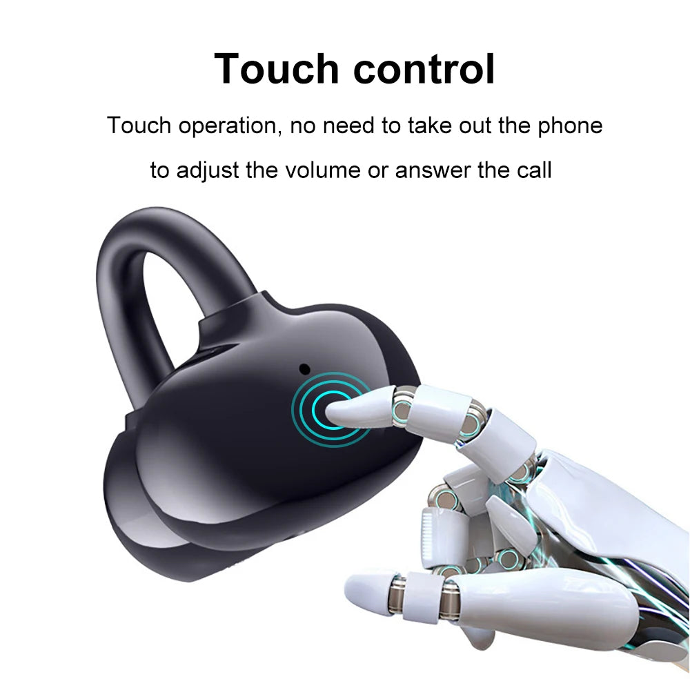 KEBIDUMEI Open Ear Bluetooth 6.0 Earphones Ear Clip Wireless Earbuds Sports Noise Reduction Headphones HD Call Gaming Headsets