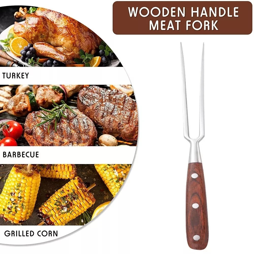 Stainless Steel Cooking Carving Fork Barbecues BBQ Tool Meat Fork Kitchen Gadgets