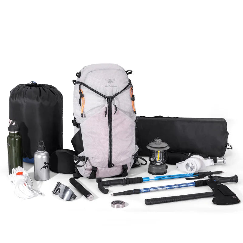 Lightweight Large Nylon Backpack Zipper Closure Fashionable Waterproof Design for Outdoor Travel Hiking Mountaineering Climbing