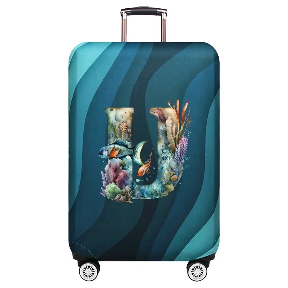 Elastic Fish Letter Series Luggage Protective Cover Suitable for 18-32 Inch Bag Suitcase Covers Trolley Cover Travel Accessories