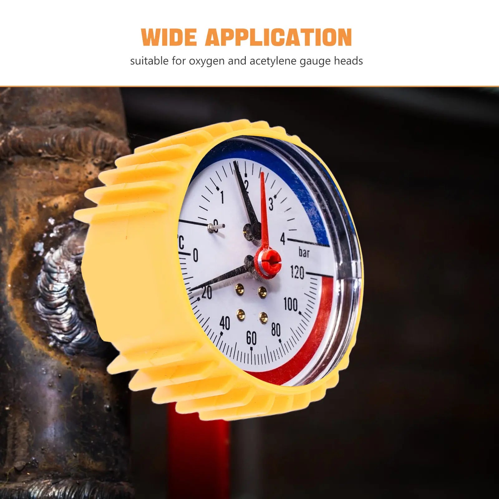 4Pcs Silicone Pressure Gauge Covers Protector Shockproof Oxygen Acetylene Regulator Sleeve Welding Cutting Equipment Shield