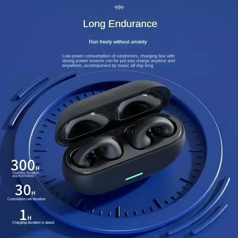 T75 Bluetooth headset 5.3 wireless bone conduction headset clip-on music sports game headset apply to smartphones