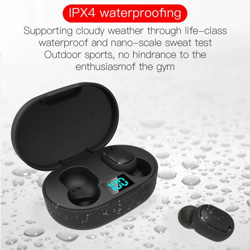 Wireless Earbuds Waterproof Bluetooth Earphones LED Dispay Box TWS E6S Stereo Sports Earbuds Handfree Headphones for Smartphone