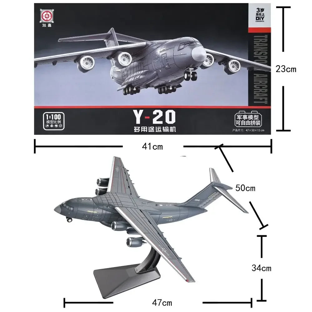 Creative 1:100 Scale Transport Aircraft Model TU-160 Y-20 Bomber Model Detailed Design Fighter Jet Boys Gifts