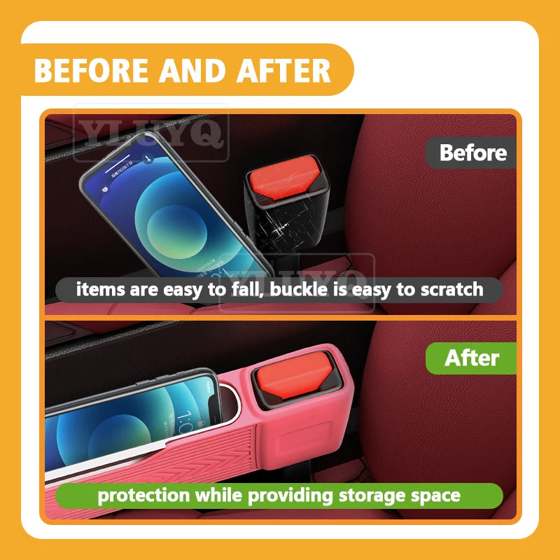 For Audi A3 A4 Seat Belt Storage Box A5 A6 A7 Q5 Q6 Q7 Q8 S4 S5 S8 RS5 RS6 Silicone Seat Side Gap Storage Box Car Accessories