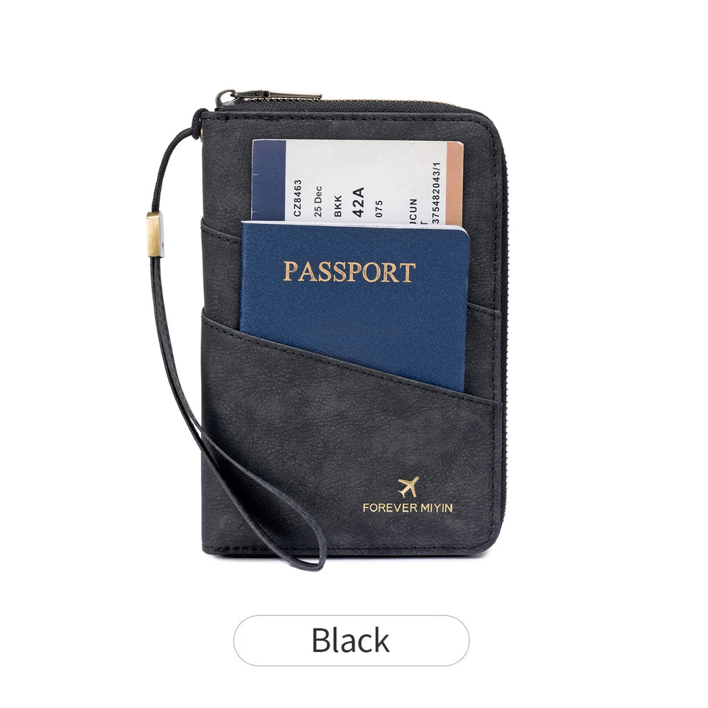 Travel Wallet Passport Credit Card Holder Organizer Cash Holder Document Bag Multifunction Purse Travel Pack Clutch Storage Bag