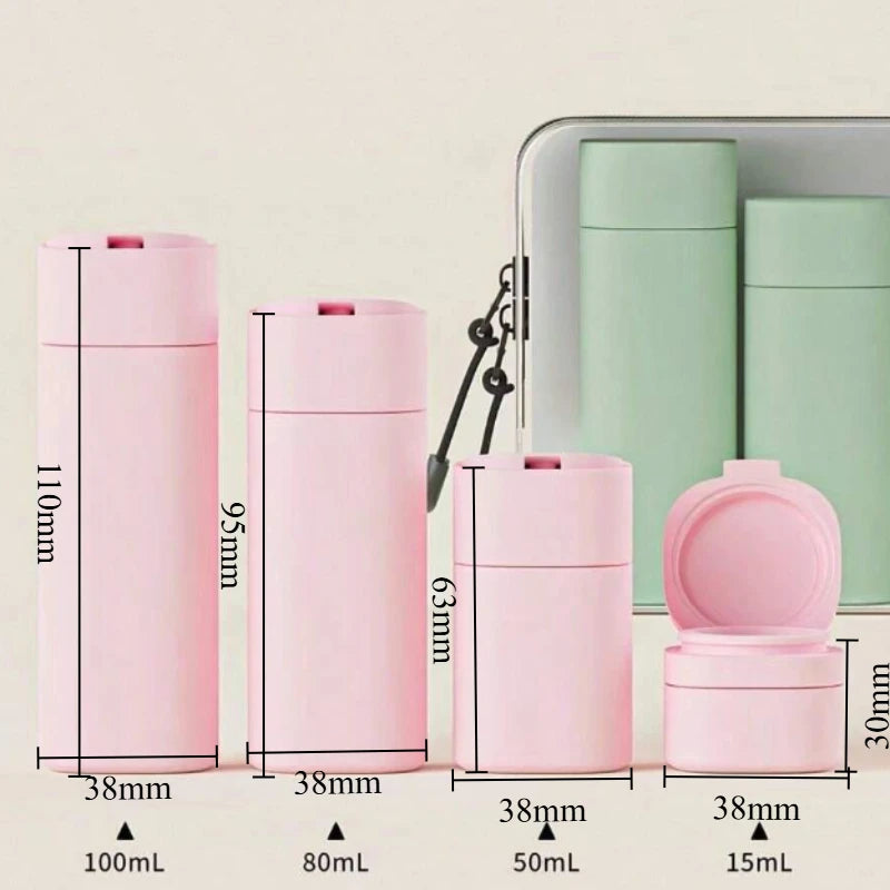 Leakproof Travel Squeeze Tubes Set Portable Multipack Empty Toiletry Bottles with Stickers Labels Reusable Container Daily Use