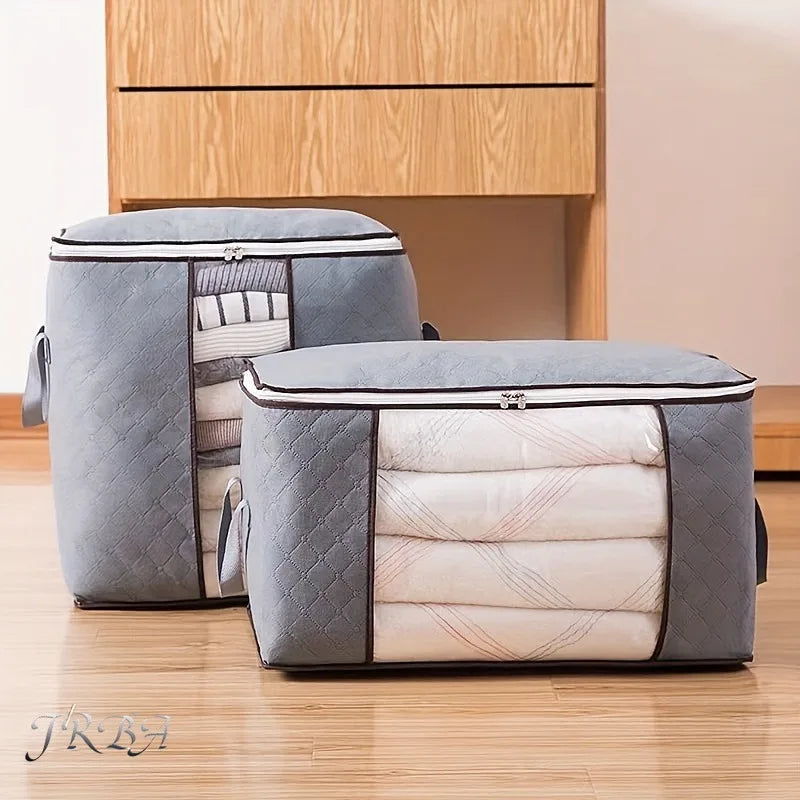 Extra Large Handle Storage Bag - Portable Clothing and Quilt Organizing Bag with Window, Durable Polyester Material, Suitable fo