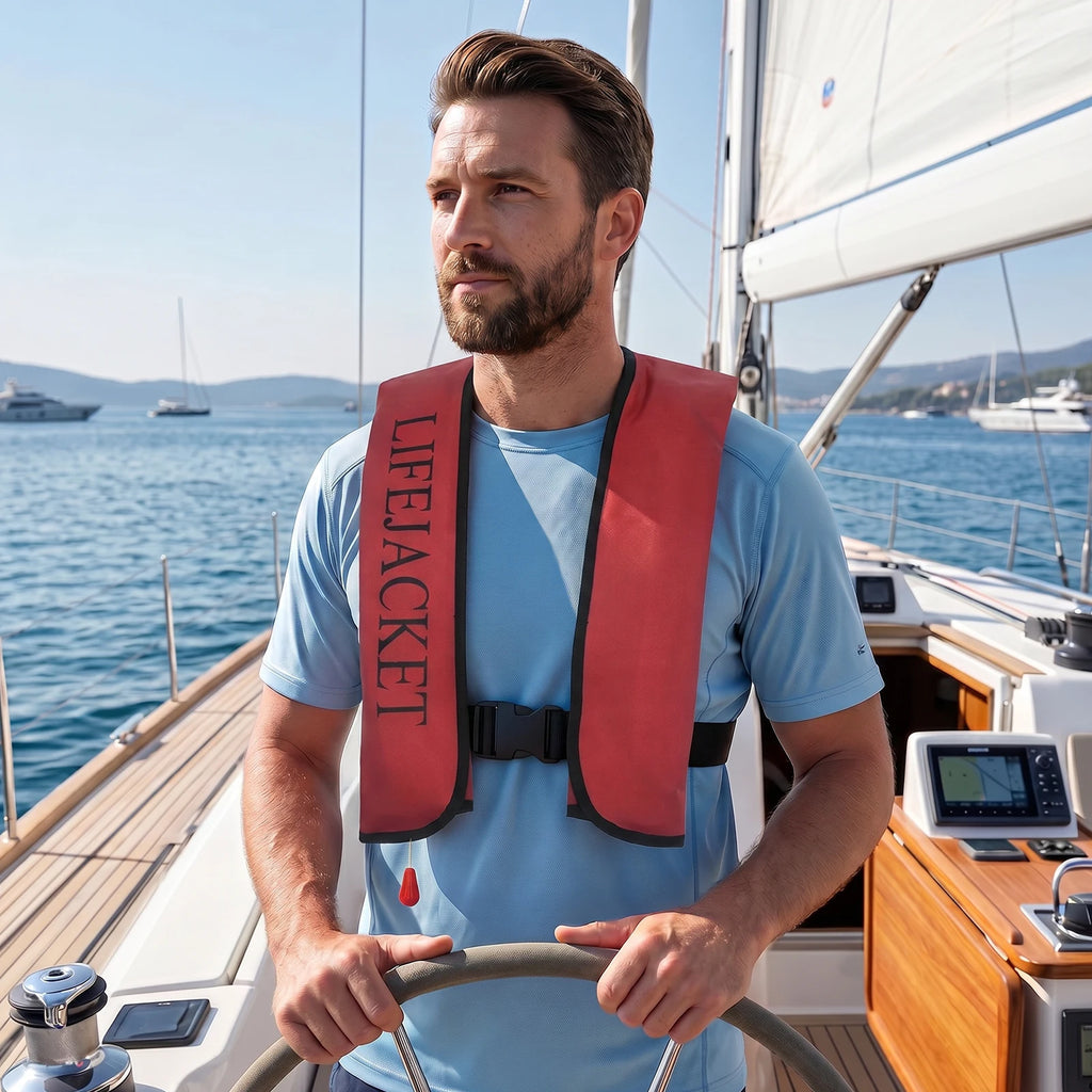 Automatic Inflatable Life Jacket with Reflective Strips & Safety Whistle Swim Vests for Water Sports Fishing Rafting Accessories
