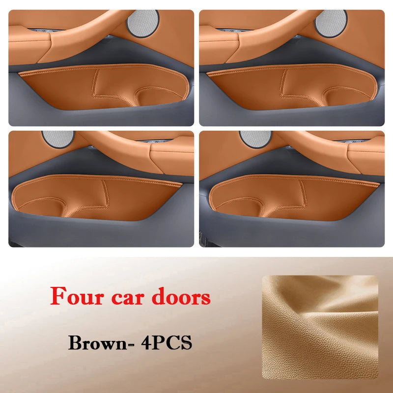 For BMW X3 iX3 2018 - 2025 Car Door Slot Storage Box Leather Protective Pad Cover Glove Box Storage Barrel Interior Accessories