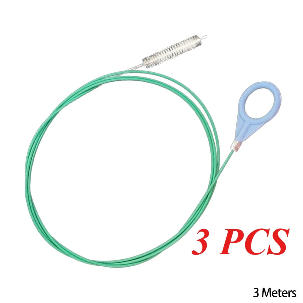 3/5m 1/3Pcs Drain Hole Cleaning Brush Flexible Car Drain Dredge Sunroof Cleaning Scrub Brush Tool Skylight Drain Pipe Brush