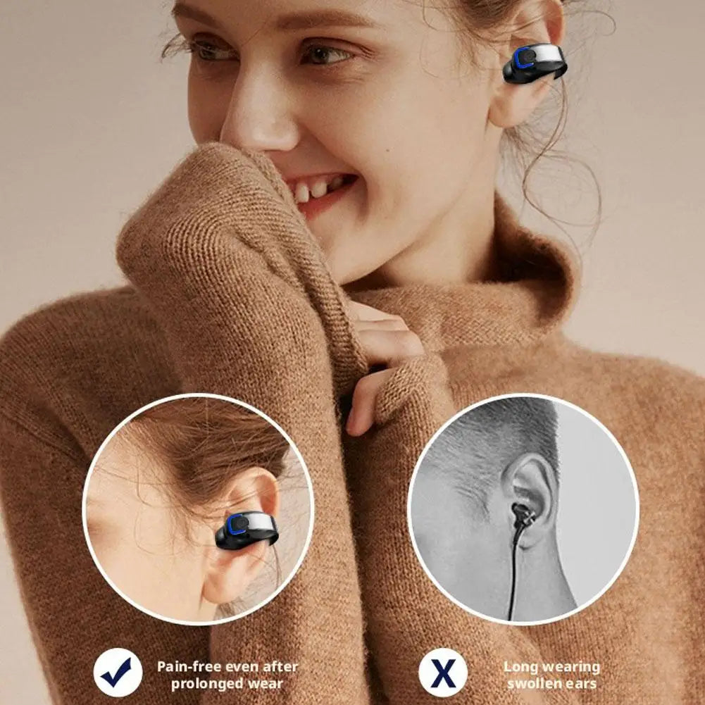 Earphone Clip Wireless Bluetooth Headphone Bone Conduction Headset High Quality TWS Auriculares Sport Noise Canceling With Mic