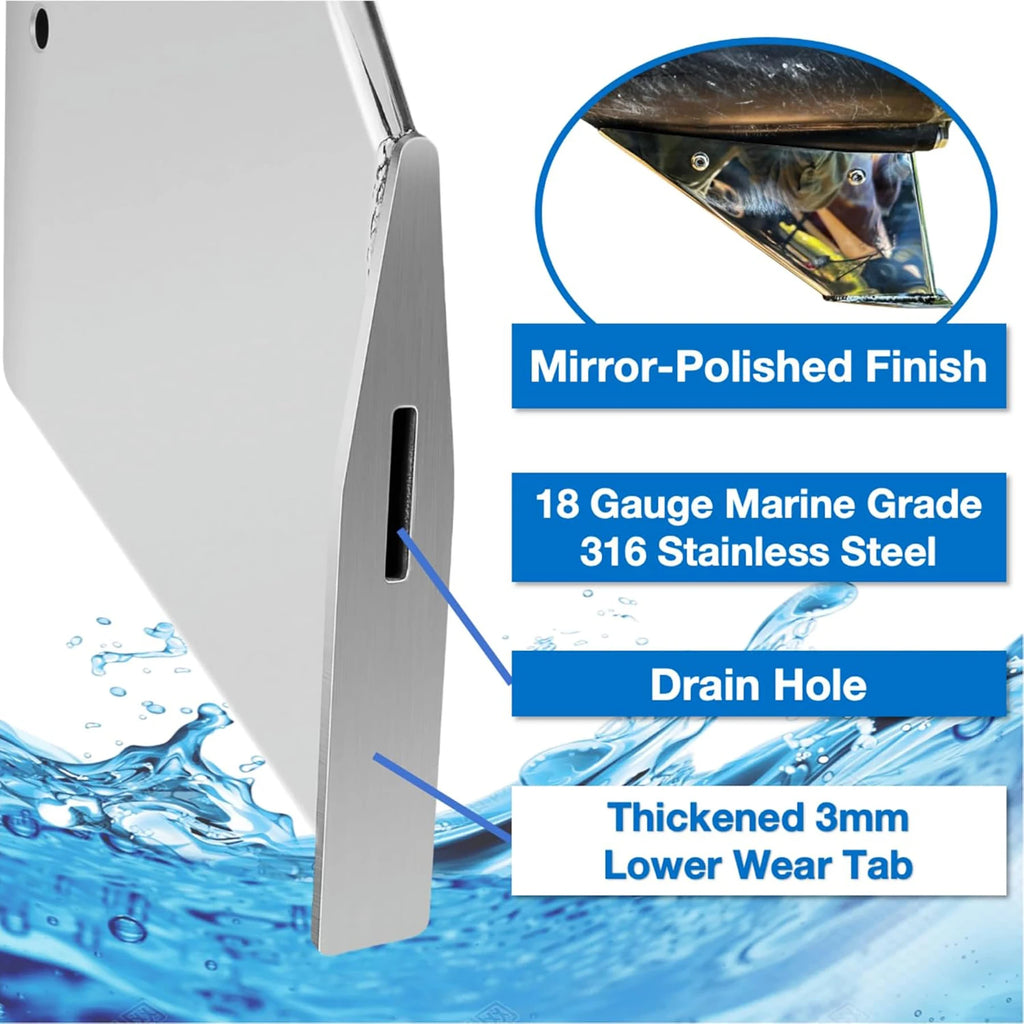 Marine Skeg Protector Guard 27051 for Mercury Mariner Mercruiser Bravo 1 3 1990-Present Stainless Steel Wear Tab
