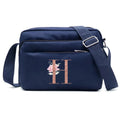 Large Capacity Travel and Commuting Storage Blue Bag Rose Gold Series Print Pattern Multi-layer One Shoulder Crossbody Bag