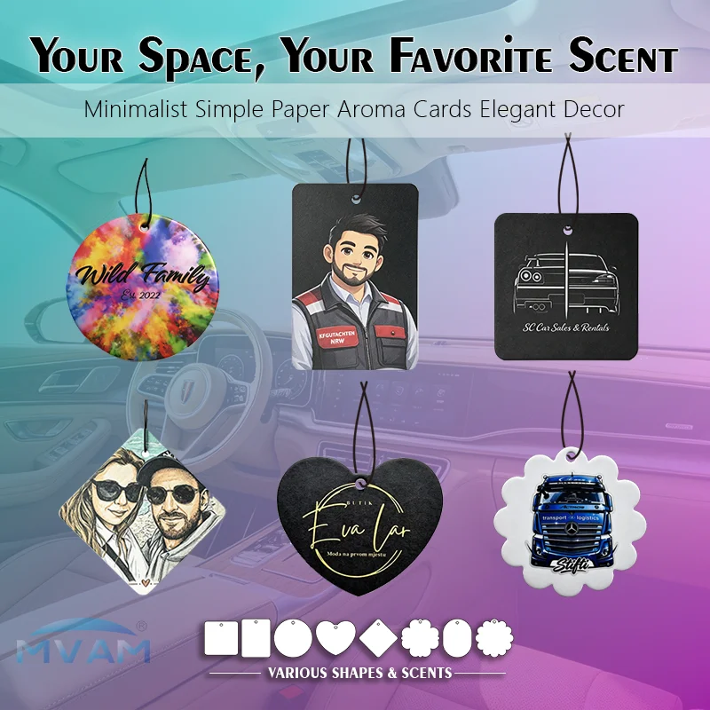 10 Customizable Photo Car Air Fresheners, Personalized Creative Decorative Fragrance Sheets, Support Customization of Company Logos, Photos of Family, Friends, and Pets