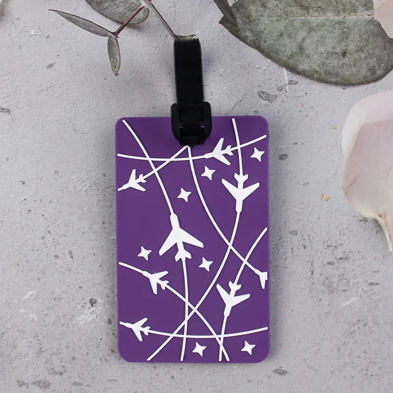 Soft PVC Cute Luggage Tag Letter Travel Tag Men Women Suitcase Name Tag Bag Tags Airplane Labels Holiday Travel Accessories