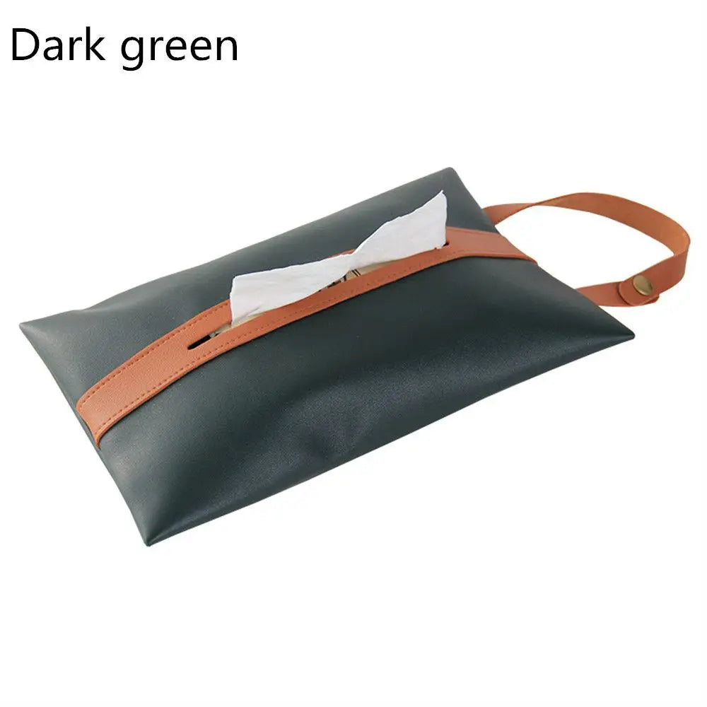 With Zipper Leather Pu Hanging For Car Hanging Tissue Cover Bag Toilet Tissue Storage Bag Car Tissue Box Paper Holder