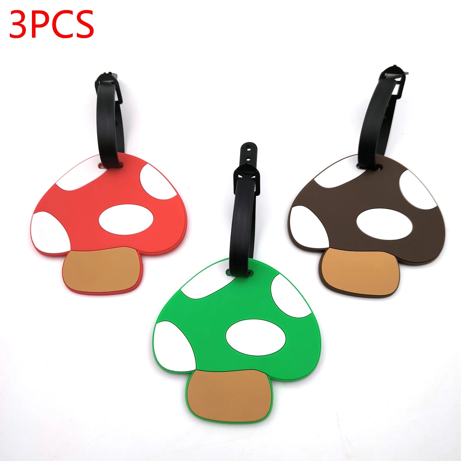 1pc/3pcs Cute Mushroom Luggage Tag Personal Item Luggage Anti Loss Signage Tag Couple Creative Book Bag Hanging Tag Unisex