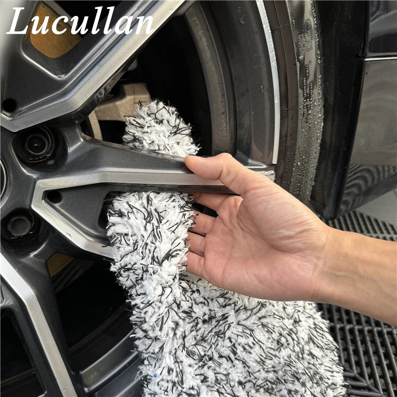 Lucullan Bubble Plus Wash Pad Microfiber Car Wash Sponge With Tail Car Care Detailing Brushes Block