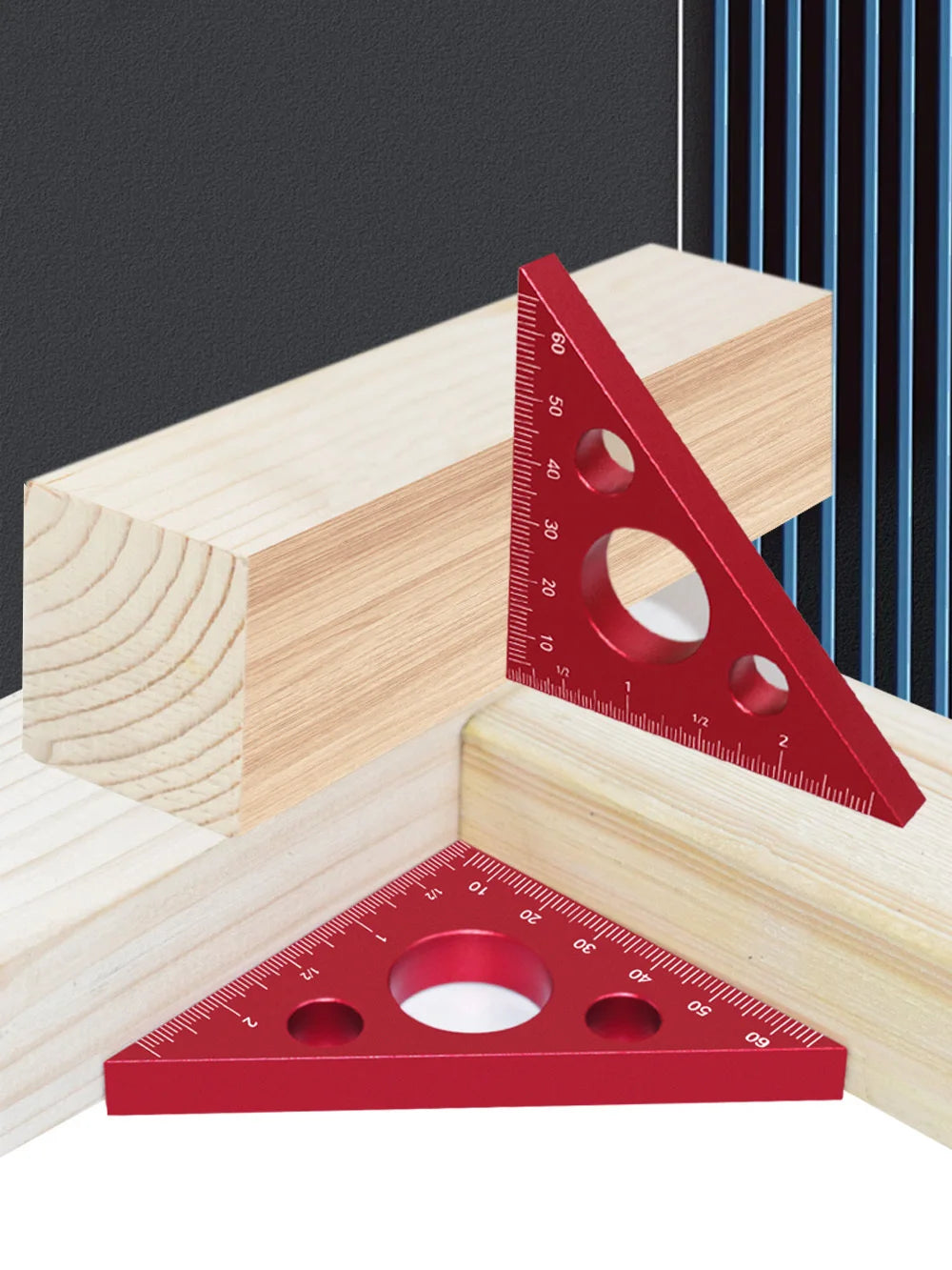 Aluminum Right Angle Ruler Woodworking Ruler Triangle Ruler Scales Machinist Carpenter's Square Height Measuring Tools Gauge