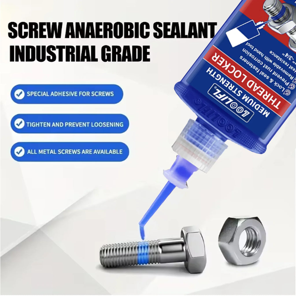 Loolifl243-271 Thread Locking Adhesive, Screw and Nut Sealant, Anti-Loosening, Anti-Vibration, Anti-Rust, Anaerobic Type 10G-50G, Removable and Non-Removable, Pack of Two