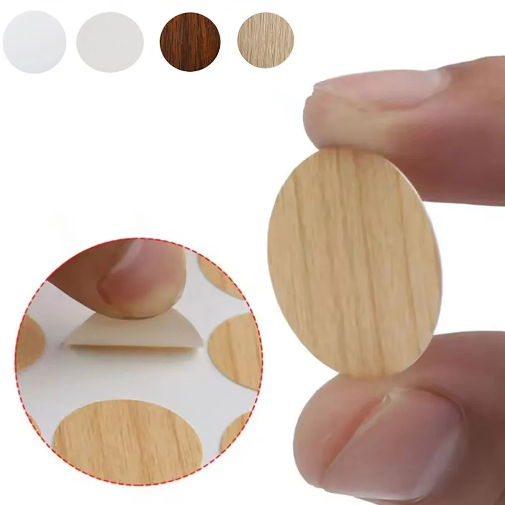 54Pcs/SET  Wooden Furniture Self Adhesive Screw Cap Cover Hole Stickers Wood Craft Desk Cabinet Drawer Art Sticker Ornament