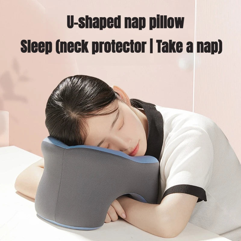 Portable U-shaped Travel Pillow Memory Foam Sleeping Pillows Office Nap Pillow Car Airplane Neck Cushion Ergonomic Head Support