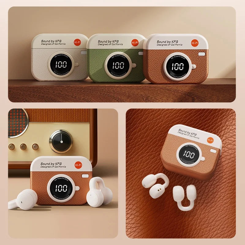 Sports Gaming Clip Ear Bluetooth Earbuds Noise Reduction Design Equipped with HD Microphone Delivers Clear Stereo Music