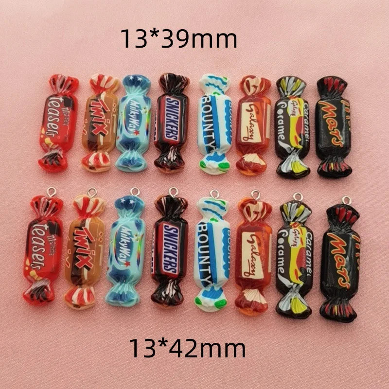 10pcs simulation candy and food toy resin pendant, DIY jewelry making earrings, keychain accessories