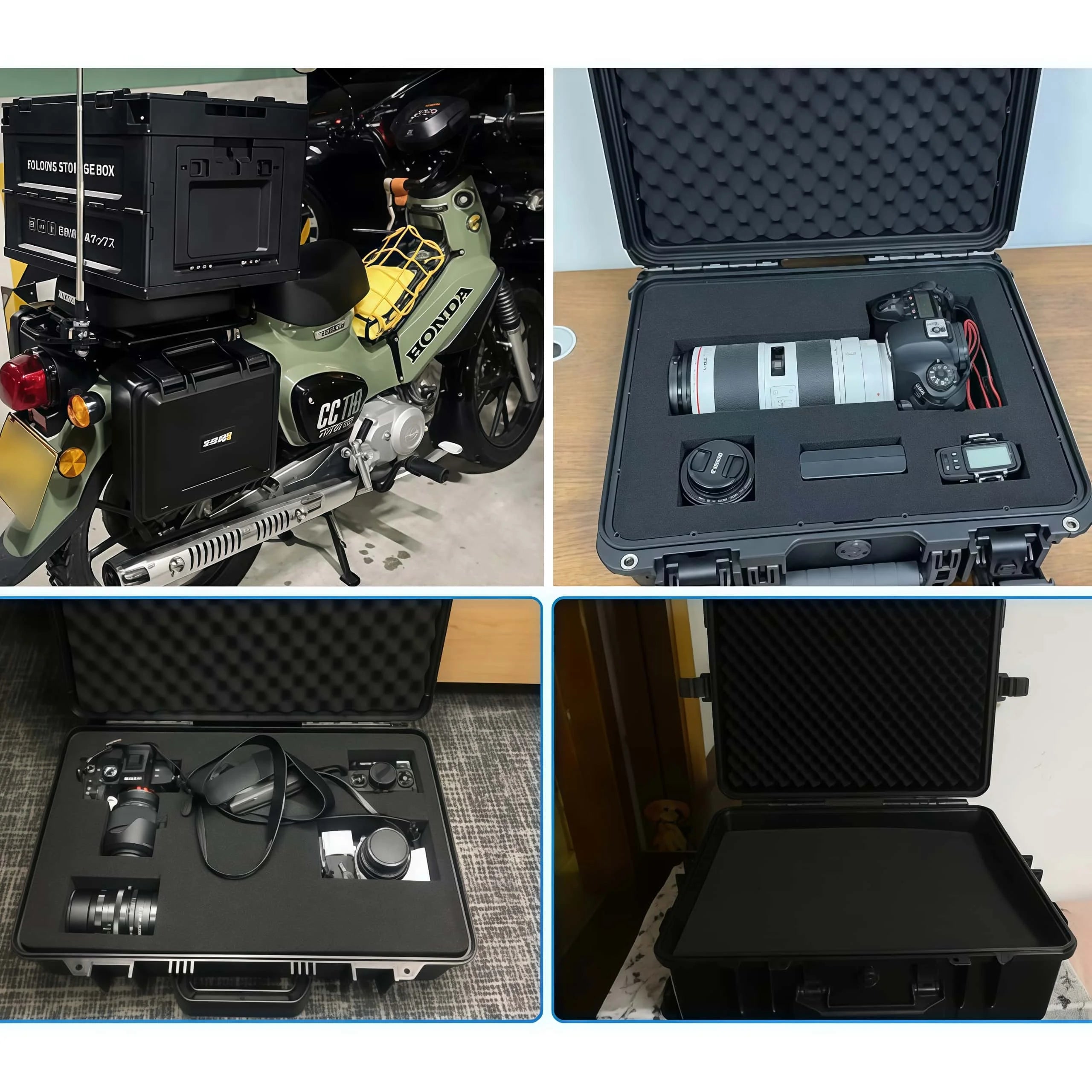 Hard Carrying Case Shockproof Storage Box W/ Foam Cotton, Portable Protective Water-resistant & Storage Box for Auto Repair Tool