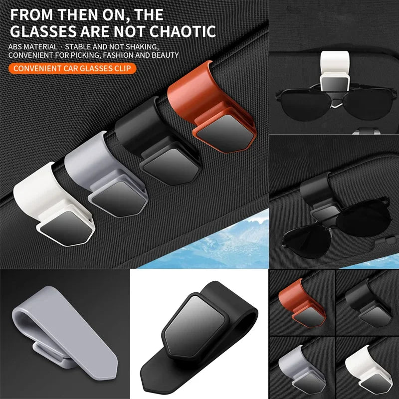 Car Auto Sunglasses Frame ABS Bills Glasses Clip Multi Function In Car Creative Glasses Box Auto Universal Card Clip On Board