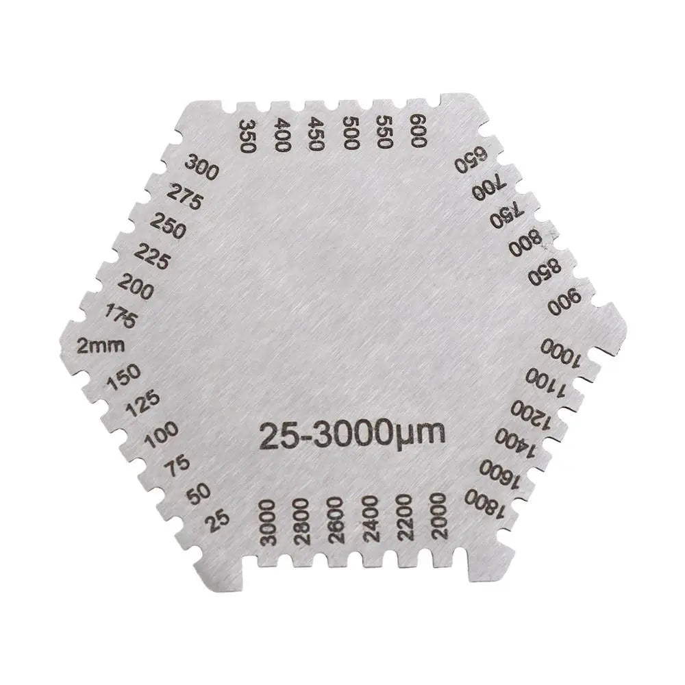 Paint Coating Hexagon Wet Film Comb High Precision Hexagonal Wet Diaphragm Thickness Gauge 25-3000um Stainless Steel