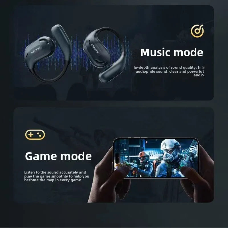 ERAZER XT66PRO Bluetooth 5.4 Earphones sport Headsets games Earbuds Wireless Headphones LED Display Long Standby Touch Earbuds