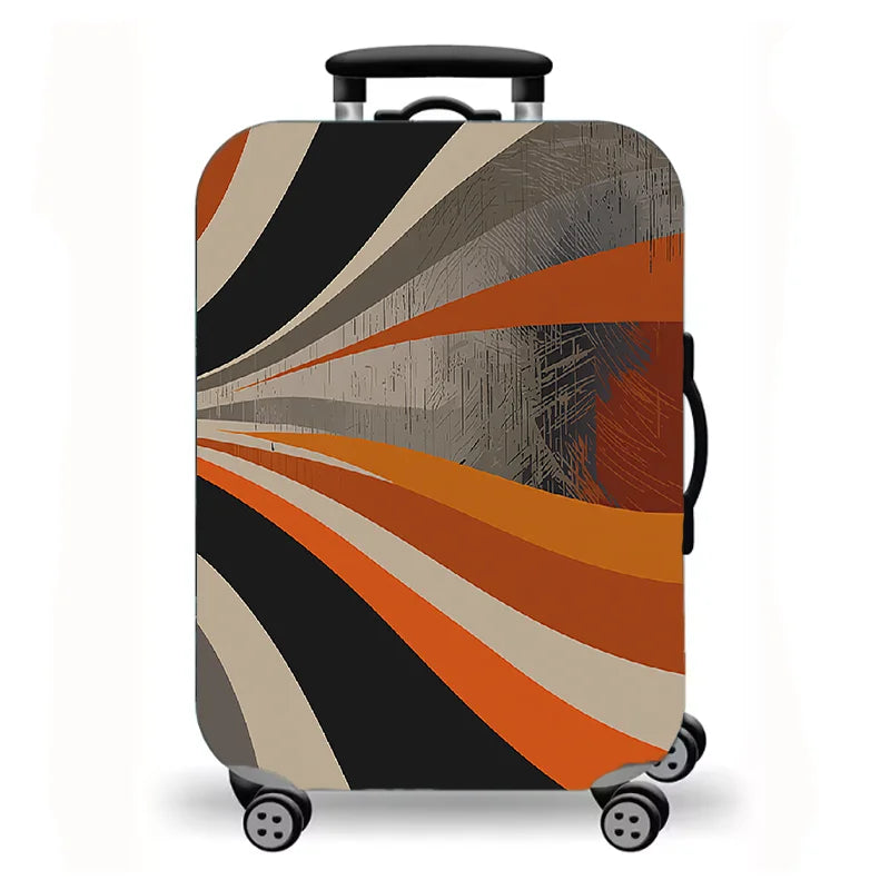 Luggage Cover, Gold Foil Fluid Marble Agate Print Stretch Suitcase Protector, Luxury Neutral Abstract Travel Design