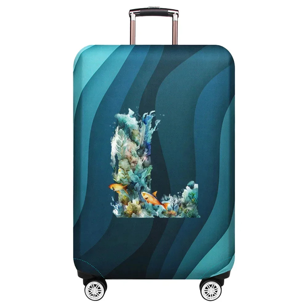 Elastic Fish Letter Series Luggage Protective Cover Suitable for 18-32 Inch Bag Suitcase Covers Trolley Cover Travel Accessories