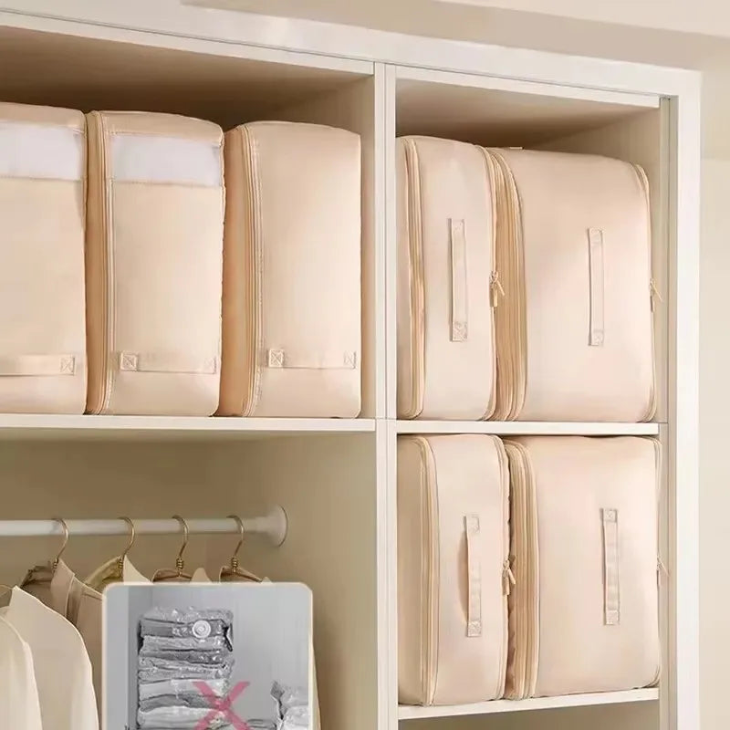 Large Compression Bag Quilt Clothes Closet Cabinet Organizer Storagepouch Ultra Space Saving Self Compression Organizer