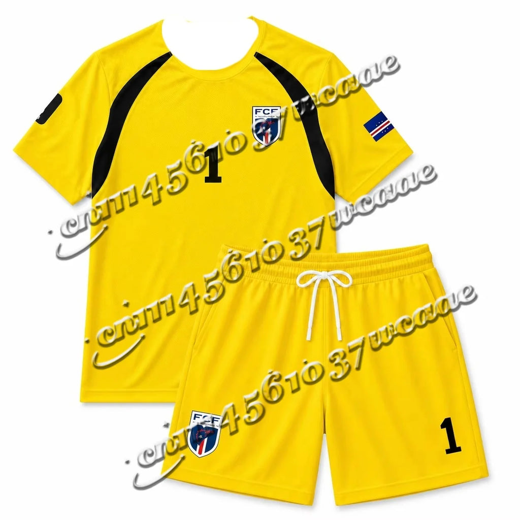 2026 Unisex Cape Verde Vozinha 1  Football Jersey Set  Fan Short Sleeve T-Shirt Shorts 2 Piece Sports Training Summer Uniform