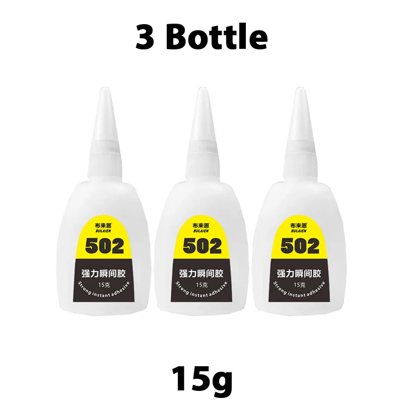 1/3/10PCs 502 Super Glue Instant Quick-Drying Cyanoacrylate Adhesive for Leather Rubber Wood Metal Strong Bond Liquid Glue Tool