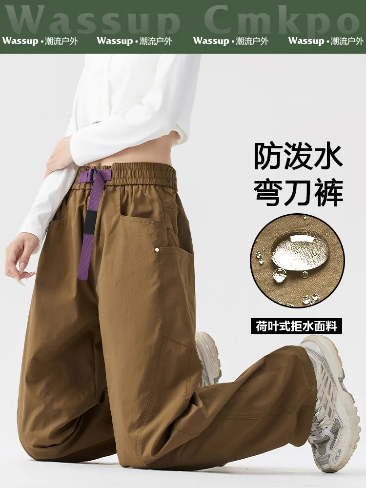 WASSUP CMKPO American machete assault pants women's new wide-leg overalls outdoor hiking waterproof mountaineering pants Casual