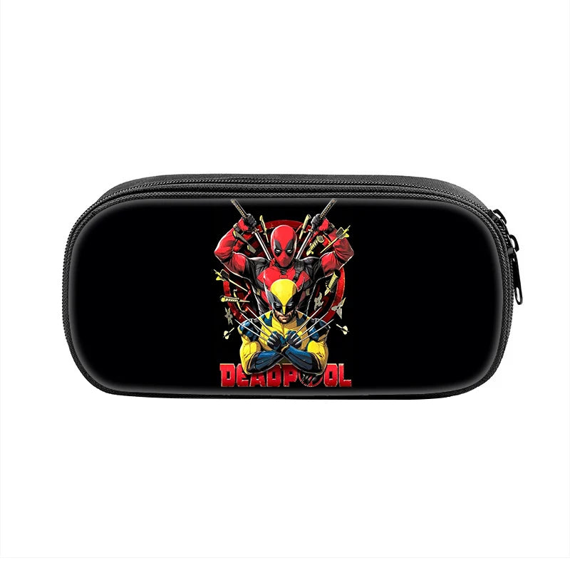 Popular Movies Deadpool Pencil Cases Fun Cartoon Anime Pen Box Bag for Student Big Capacity School Supplies Zipper Pencilcases