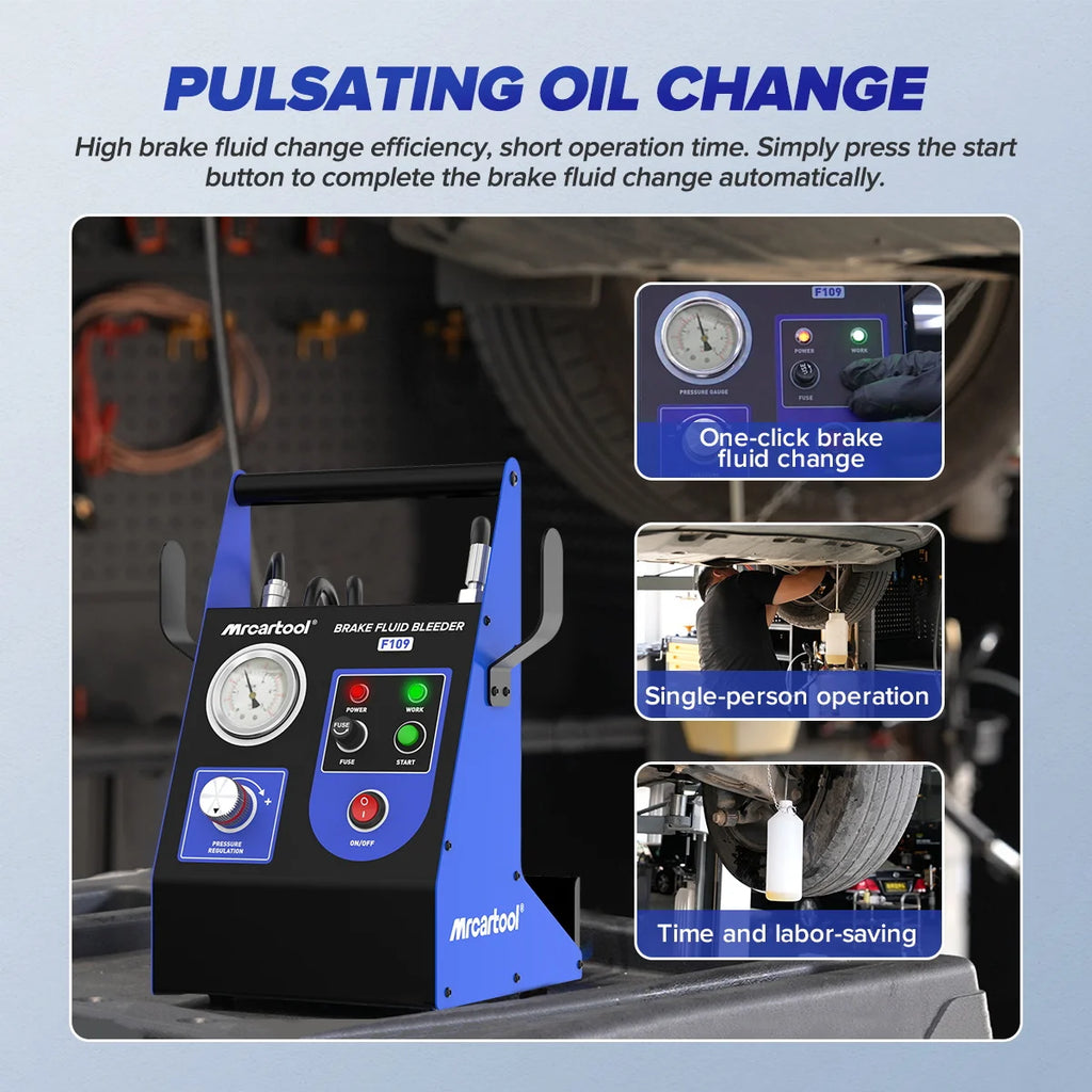 MRCARTOOL F109 Car Brake Oil Filling Changer Extractor Machine Electric Pulse Vacuum Transfer Pump Clean The Pipeline 220V 110V