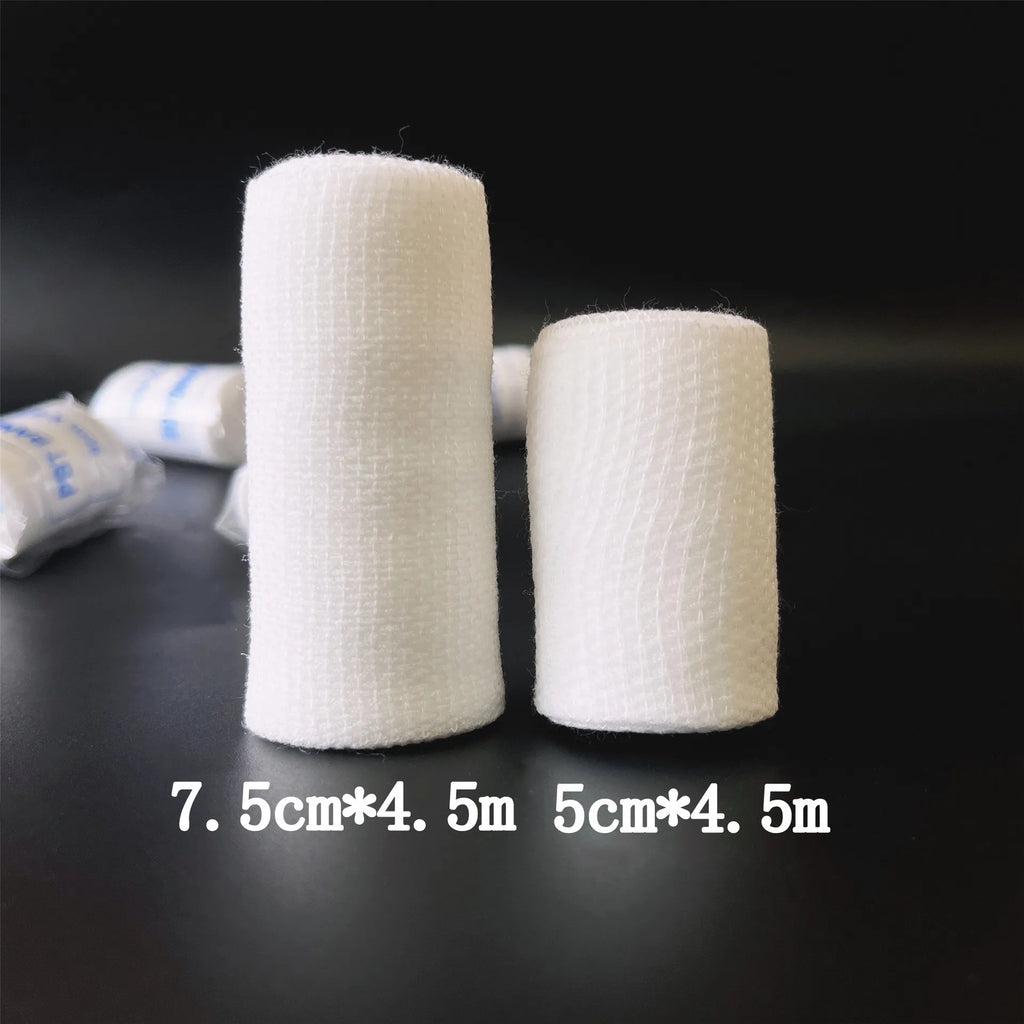 10PCS 4.5M/Roll PBT White Mesh Elastic Bandage Breathable Non-woven Wound Dressing 5/7/10CM Outdoor First Aid Fixed Bandage
