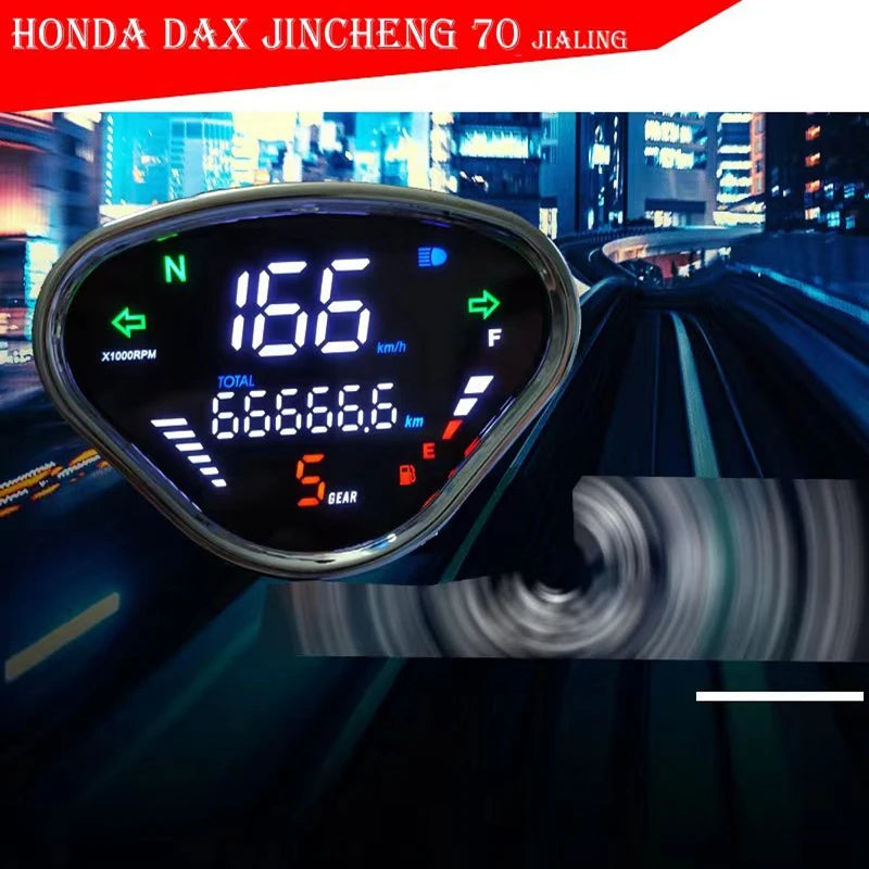 For Honda DAX 70 CT50 CT70 Jialing70 Motorcycle METER DIGITAL Odometer LED Instrument Assembly Adjustable Riding Time