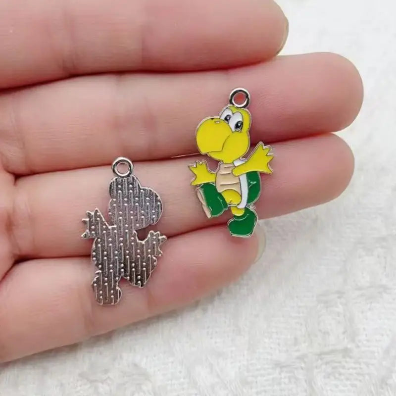 10 pieces/batch of cute cartoon enamel pendants, used for DIY earring jewelry making bracelets earrings handmade accessories
