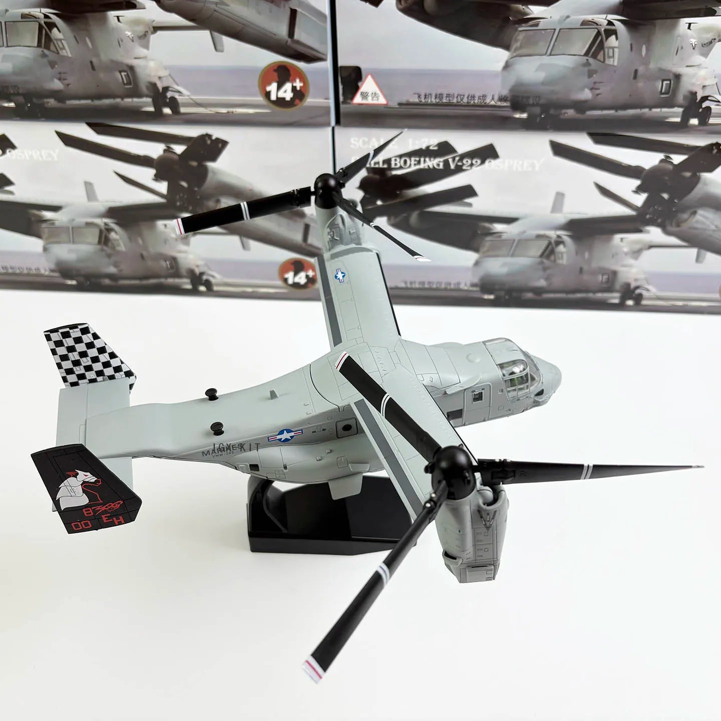 1:72 Scale  US Navy Marine V22 V-22 Osprey Transport Helicopter Amphibious Metal Plane Aircraft Model Ornament