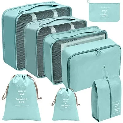 8Pcs/Set Travel Organizer Storage Bags Suitcase Packing Cubes Cases Travel accessories Wardrobe Luggage Clothes Shoe Pouch