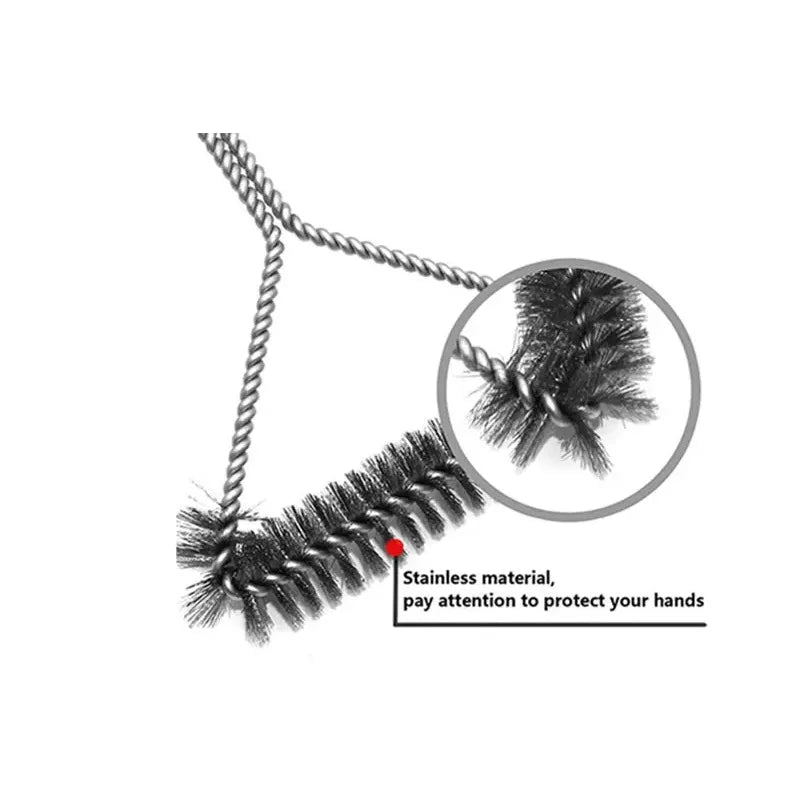 1PC Stainless steel BBQ grill cleaning brush Barbecue grill cleaning brush Barbecue accessories Y-shaped barbecue net roll brush