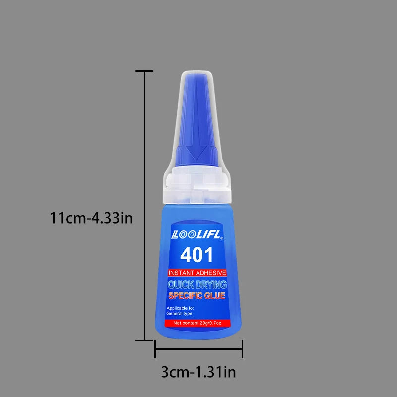 20ML Super Strong Transparent 401 Glue, Instant Drying, Applicable to Multi-Functional Glue for Metals, Plastics and Accessories
