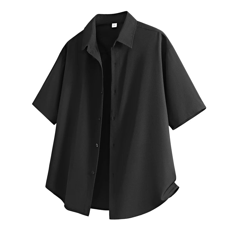High-end Formal Work Shirts Men Spring Autumn Long Sleeve Elastic Shirt Anti-wrinkle Free Ironing Business Comfort Slim Workwear