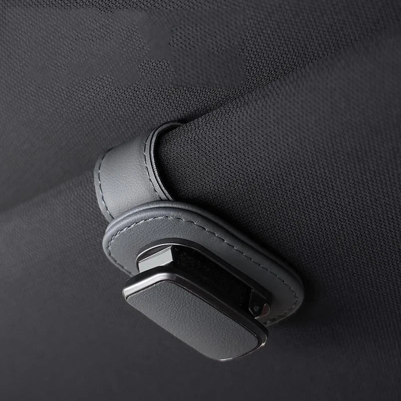 Universal Car Sunglasses Holder Magnetic Eyeglass Hanger Clip Magnetic Leather Eyeglass Hanger Clip Car Decoration Accessories